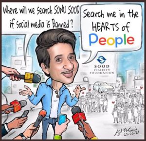 sonu Sood Fan Art - search me in heart of people